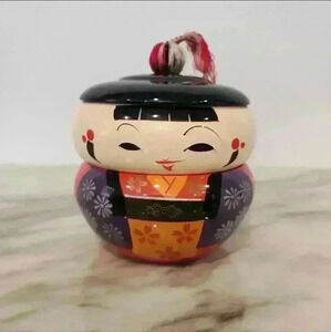 EUC Vintage Japanese 3-Pc. Hand Painted Bento Lunchbox